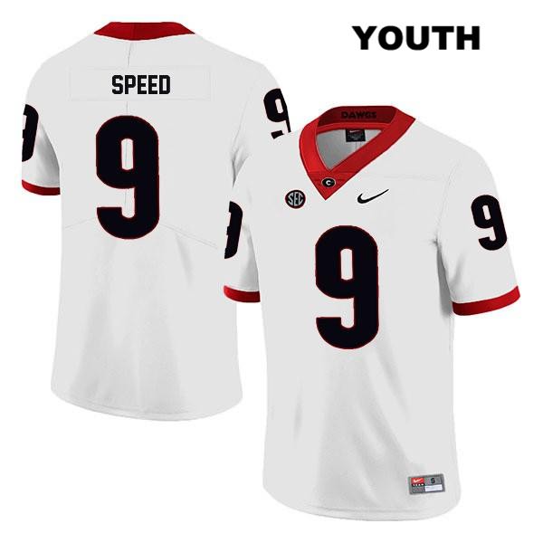 Georgia Bulldogs Youth Ameer Speed #9 NCAA Legend Authentic White Nike Stitched College Football Jersey ABZ3256UQ